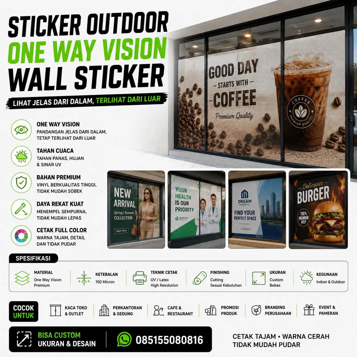 Sticker Outdoor One Way Vision Wall Sticker 